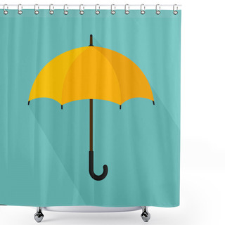 Personality  Umbrella Icon. Silhouette On A Flat Background. Shower Curtains