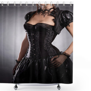 Personality  Beautiful Young Woman In Victorian Style Costume  Shower Curtains
