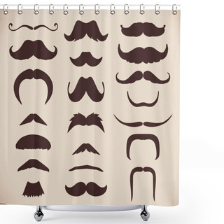 Personality  Set Of Brown Mustache Shower Curtains