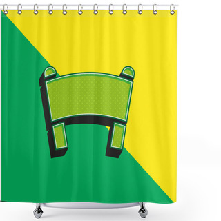 Personality  Banner Green And Yellow Modern 3d Vector Icon Logo Shower Curtains