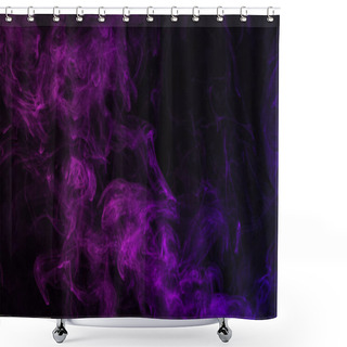 Personality  Purple Smoke On Black Creativity Background Shower Curtains