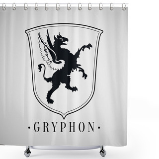 Personality  Heraldic Griffin. Shower Curtains