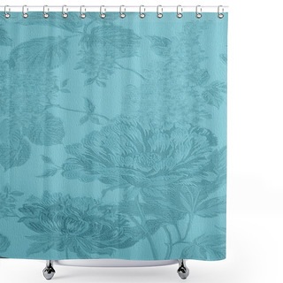 Personality  Textured Background With Large Flower Patterns Shower Curtains