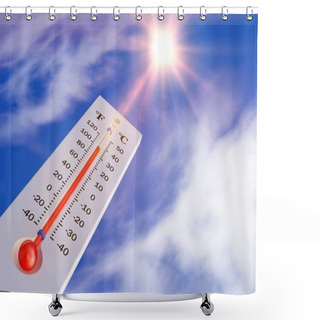 Personality  Thermometer And Sun Shower Curtains