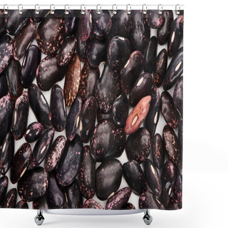 Personality  Top View Of Uncooked Organic Black Beans Shower Curtains
