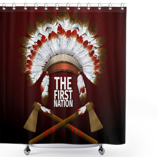 Personality  The First Nation Illustration Shower Curtains