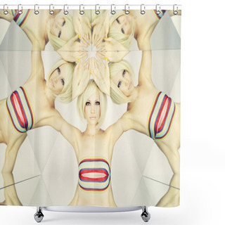 Personality  Bright Blonde In Kaleidoscope Shower Curtains