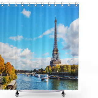 Personality  Cityscape Of Paris With Eiffel Tower Shower Curtains