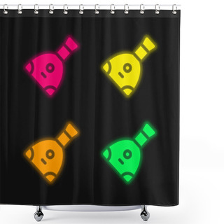 Personality  Balalaika Four Color Glowing Neon Vector Icon Shower Curtains