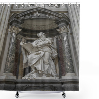 Personality  The Statue Of St. Matthew By Rusconi In The Archbasilica St.John Shower Curtains