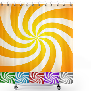 Personality  Swirling, Rotating  Stripe Patterns Shower Curtains