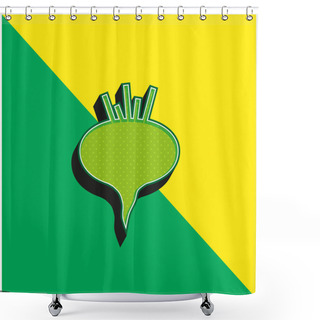 Personality  Beetroot Green And Yellow Modern 3d Vector Icon Logo Shower Curtains