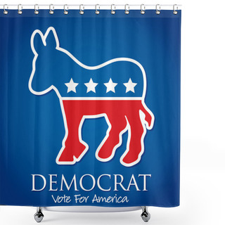 Personality  Democrat Vote For America Election Card In Vector Format Shower Curtains