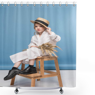 Personality  Little Girl With Wheat Ears  Shower Curtains