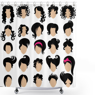 Personality  Hair Styling Shower Curtains
