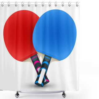 Personality  Two Table Tennis Rackets Shower Curtains