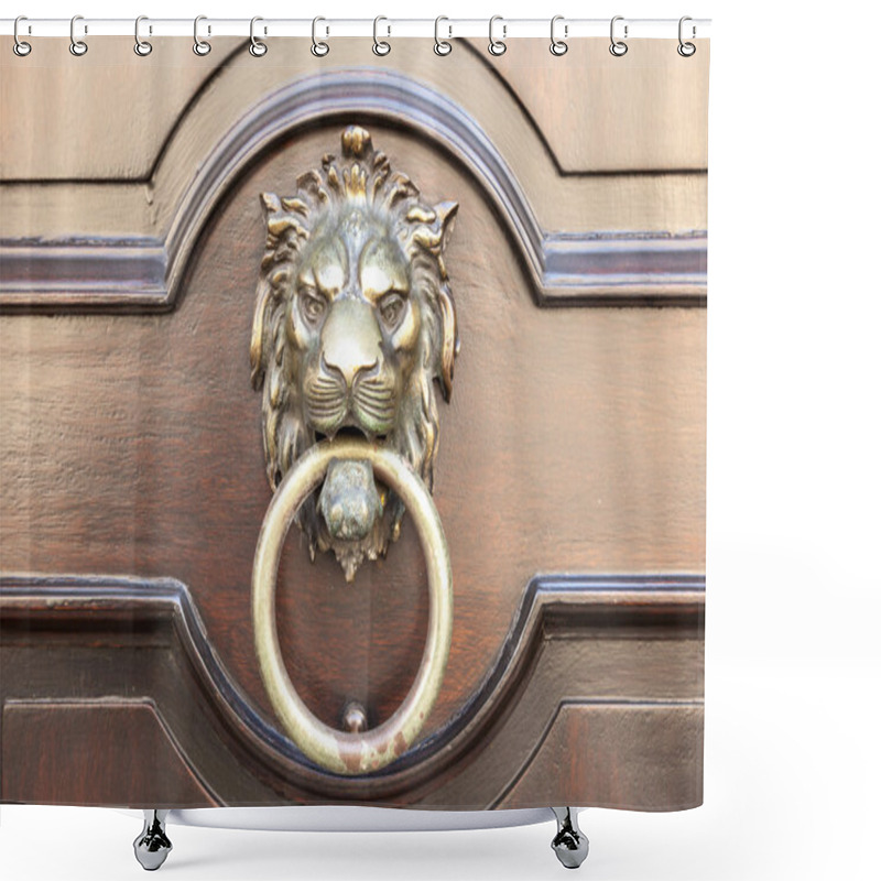 Personality  Door Knocker Lion Shower Curtains