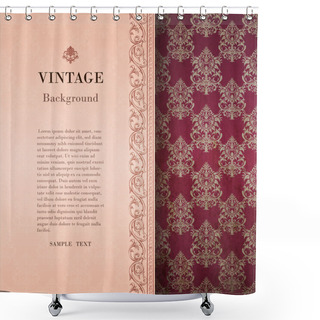Personality  Vintage Frame Vector Illustration Shower Curtains