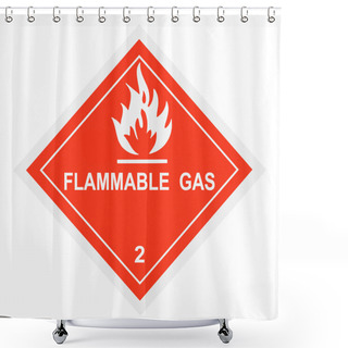 Personality  Flammable Gas Warning Label Shower Curtains