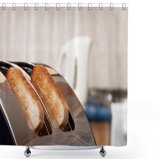 Personality  Bread Toaster In The Kitchen Shower Curtains