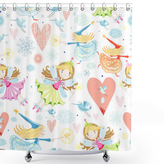 Personality  Texture With Little Fairies Shower Curtains