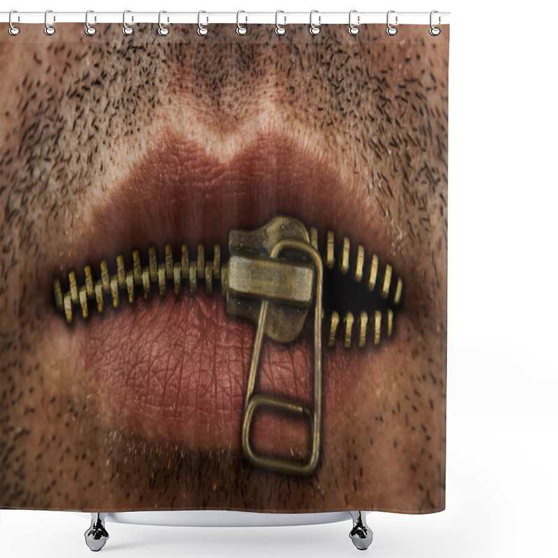 Personality  Zipper On Mouth Shower Curtains