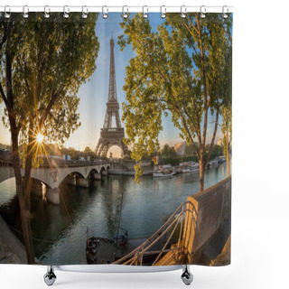 Personality  Eiffel Tower During Sunrise In Paris, France Shower Curtains
