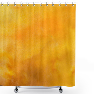 Personality  Orange Watercolor Painted Background Texture Shower Curtains