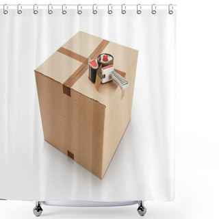 Personality  Cardboard Box And Packing Tape Shower Curtains