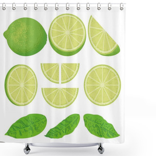 Personality  Lime Icons Shower Curtains