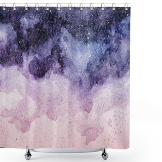 Personality  Full Frame Image Of Night Sky Painting With Purple And Pink Watercolor Paints Background Shower Curtains