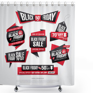 Personality  Black Friday Sale Labels Set Shower Curtains