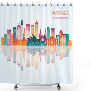 Personality  Travel Australia Famous Landmarks Skyline Shower Curtains