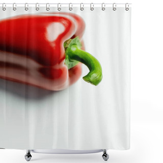 Personality  Close Up View Of Organic Paprika On White Background  Shower Curtains