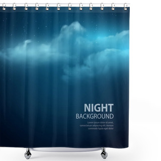 Personality  Night Sky Abstract Background. Vector Illustration Shower Curtains