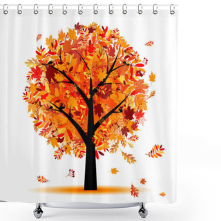Personality  Beautiful Autumn Tree For Your Design Shower Curtains