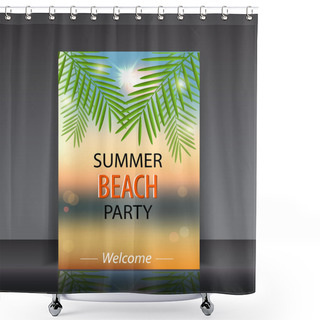Personality  Summer Beach Party. Vector Illustration Shower Curtains