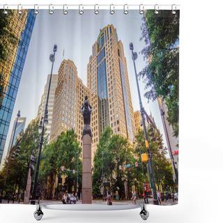 Personality  Skyline And City Streets Of Charlotte North Carolina Usa Shower Curtains