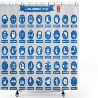 Personality  Mandatory Signs, Construction Health, Safety Signs Shower Curtains