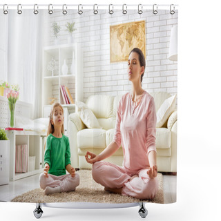 Personality  Woman Practice Yoga Shower Curtains