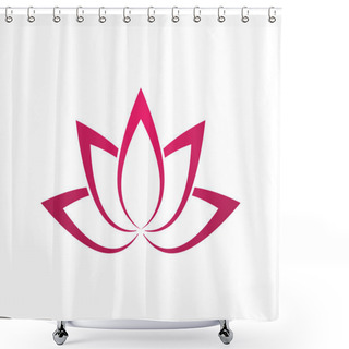 Personality  Stylized Lotus Flower Icon Vector Background Shower Curtains
