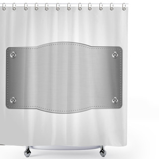 Personality  Metal Texture Plate With Screws Shower Curtains
