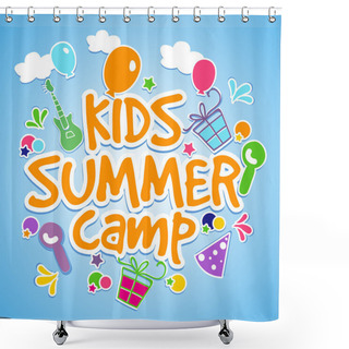 Personality  Kids Summer Camp Poster, Banner Or Flyer Design. Shower Curtains