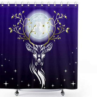 Personality  Fairy Forest Deer Head Shower Curtains