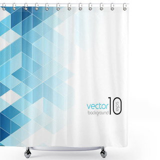 Personality  Abstract Blue Cubes Background. Shower Curtains
