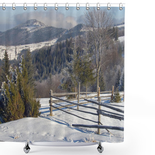 Personality  Winter Mount Landscape Shower Curtains