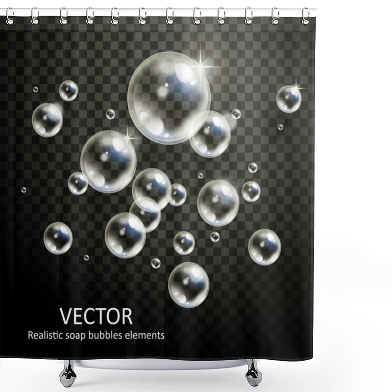 Personality  realistic bubbles with beautiful refractions shower curtains