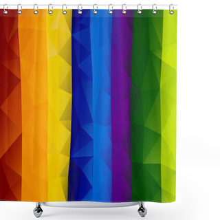 Personality  Vector Abstract Irregular Polygon Background - Triangle Low Poly Pattern - Full Spectrum Multi Color Rainbow Vertical Striped - Red, Orange, Yellow, Blue, Purple, Green Stri Shower Curtains