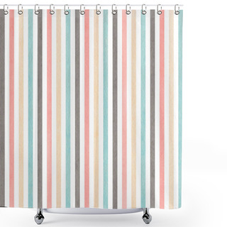 Personality  Watercolor Light Pink, Blue, Gray And Beige Striped Background. Shower Curtains