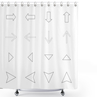 Personality  Arrows In Different Directions Isolated On White Shower Curtains